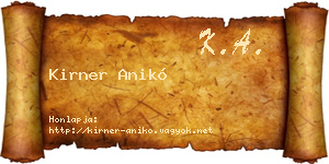 Kirner Anikó névjegykártya